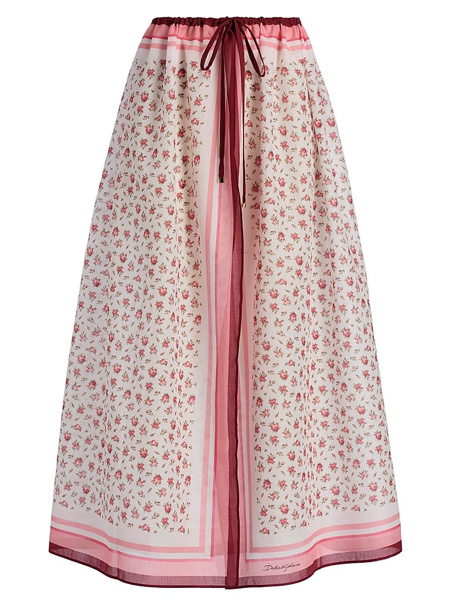 Women's Floral Cotton Pareo - Roselline Rosa