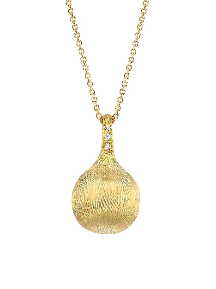 Women's Africa Boule 18K Yellow Gold & Diamond Pendant Necklace