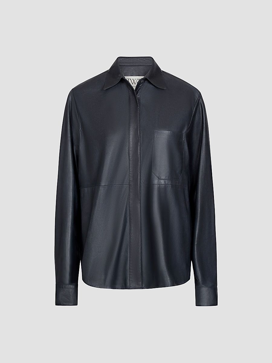 Women's Cowboy Update Leather Shirt - Midnight - Size Large