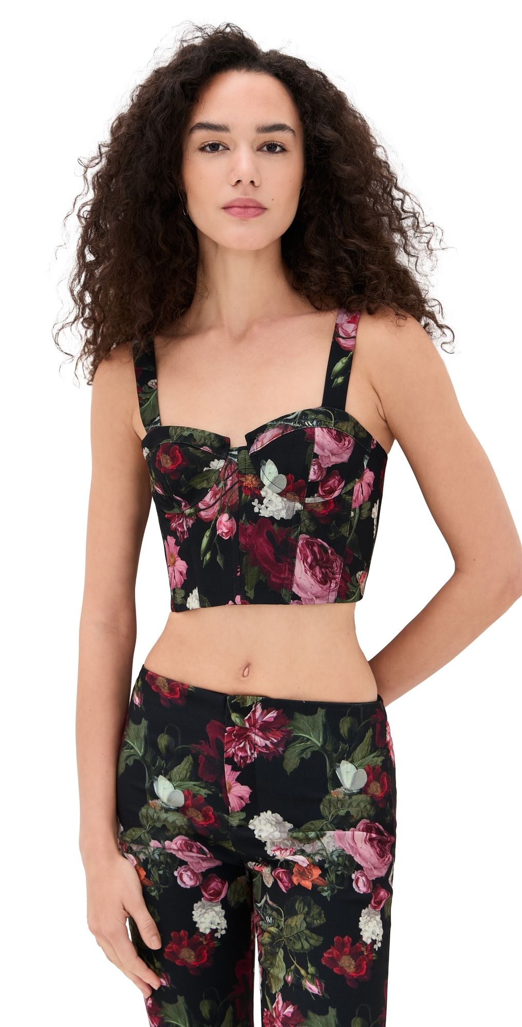 ALICE + OLIVIA Jeanna Bustier Smocked Back Cropped Top Be Still 4