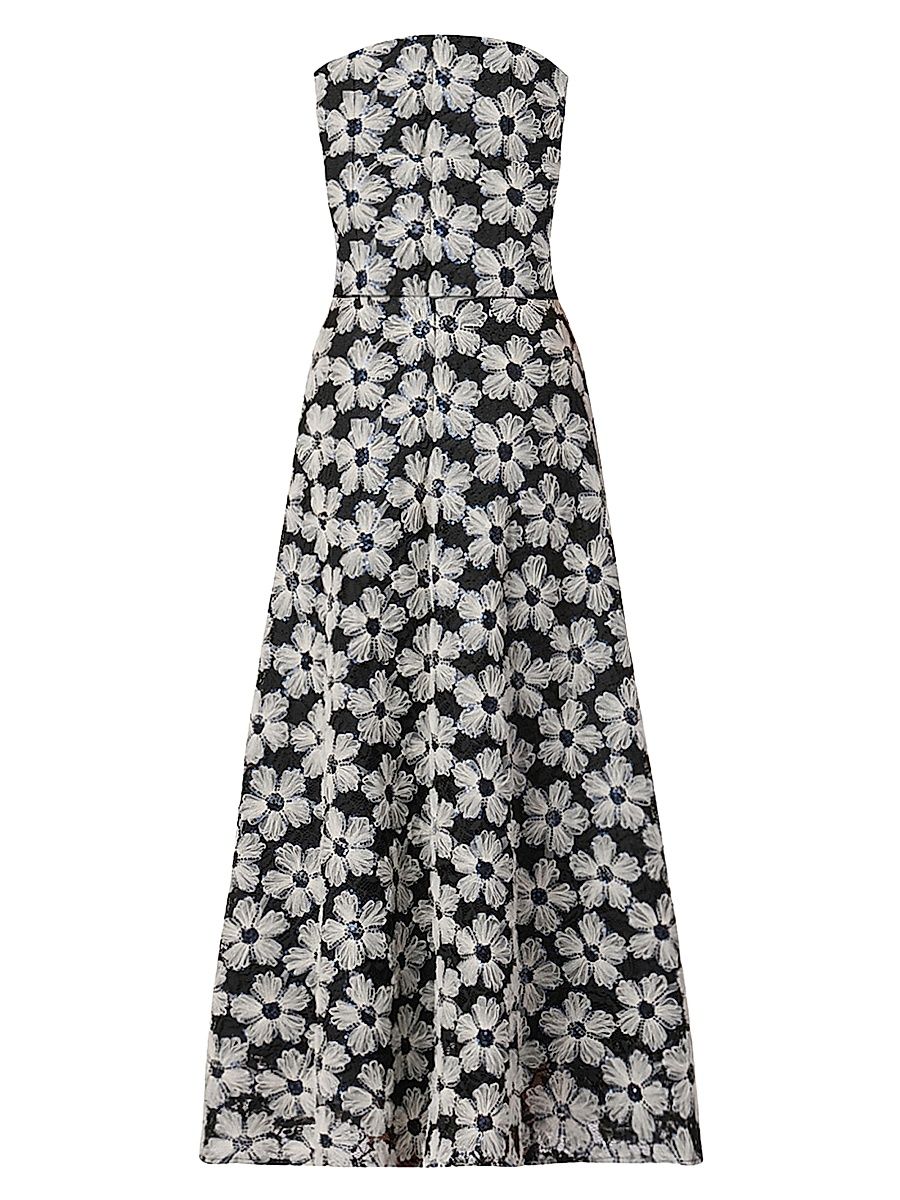 Shoshanna Women's Miller Floral A-Line Dress - Jet Ivory - Size 6