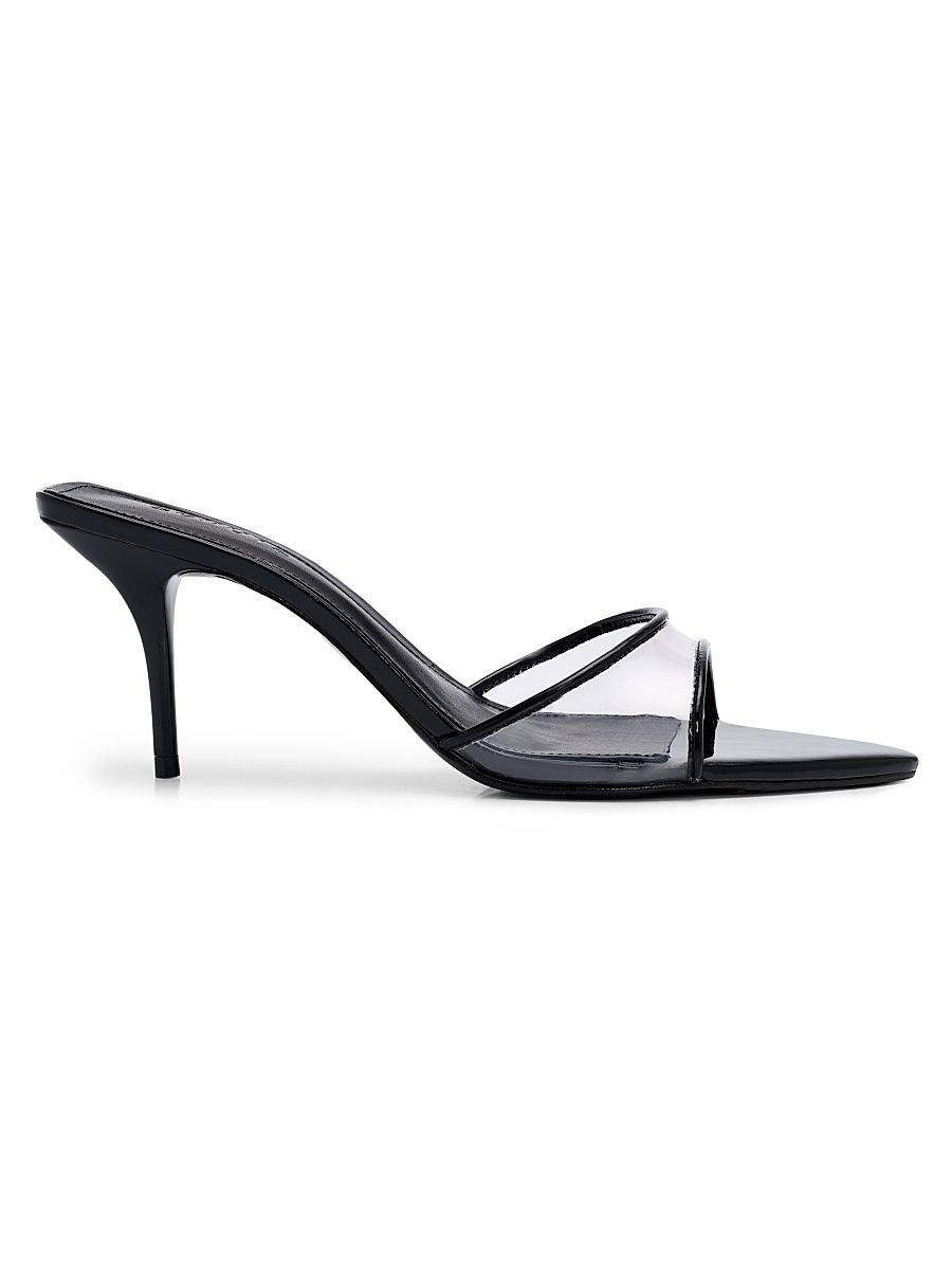 Women's Elodie Vinyl 75MM Patent Leather Sandals - Transparent Black - Size 11