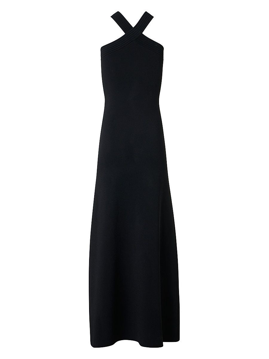 Women's Sleeveless Knit Halter Midi-Dress - Black - Size 8