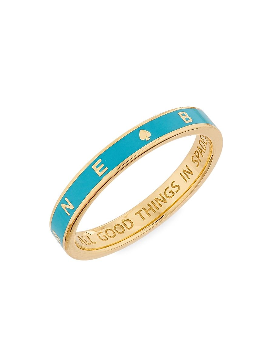 Women's Reverie: The Path To Joy 18K Yellow Gold & Enamel Thin Band Ring - Gold - Size 6