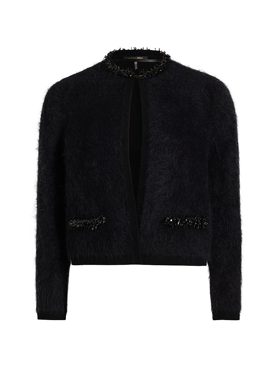 Women's Madeline Embellished Alpaca-Blend Cardigan - Black - Size XL