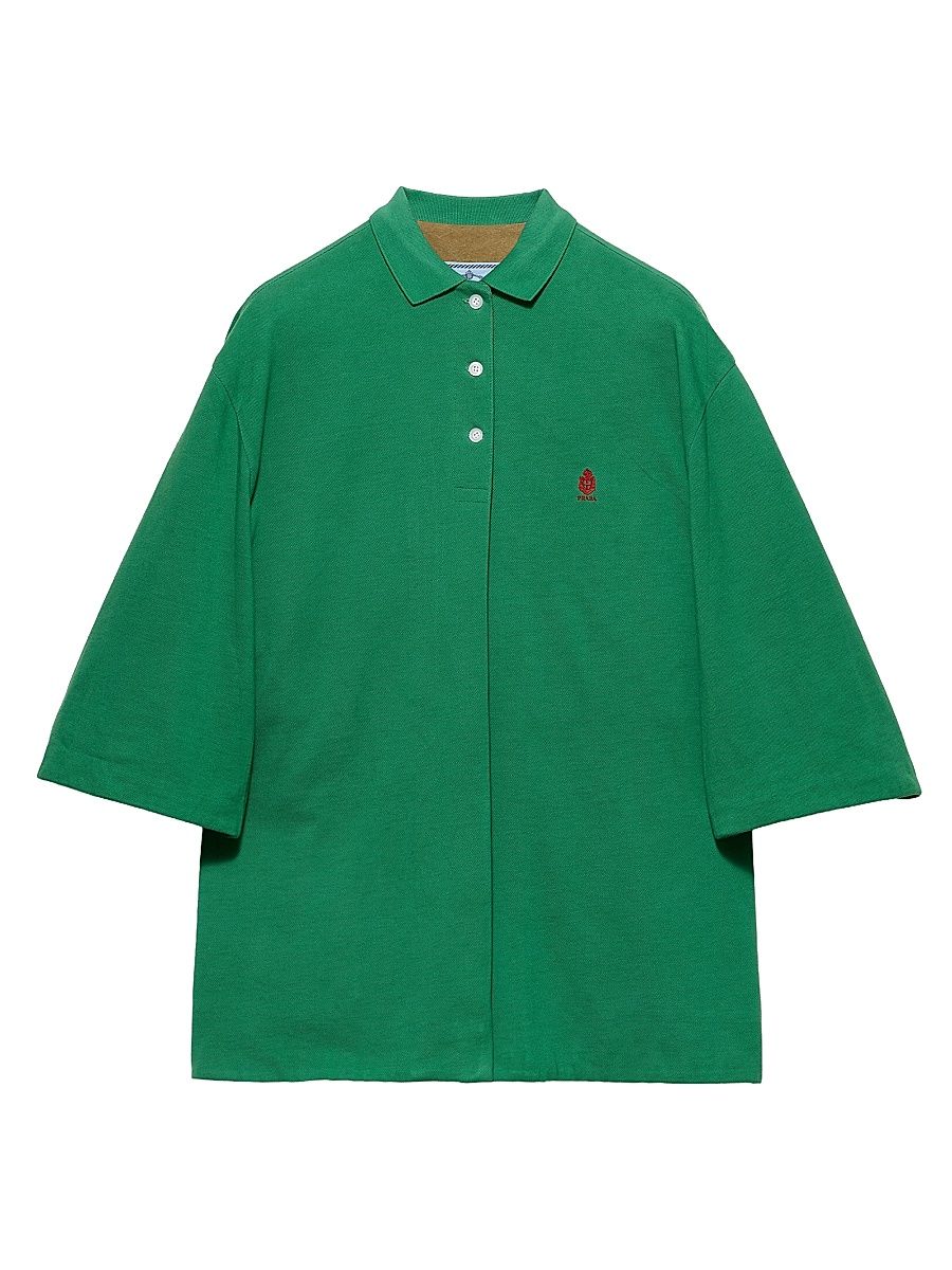 Women's Old Piqué Blouson Jacket - Green - Size 2