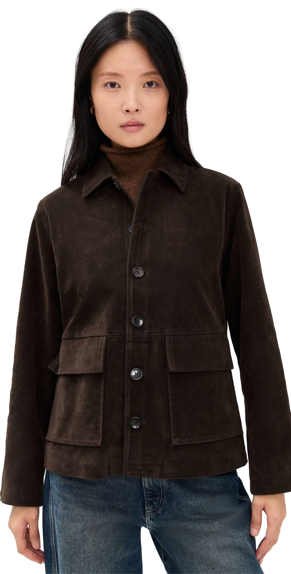 Joe's Jeans The Faux Suede Chore Coat Dark Chocolate XL