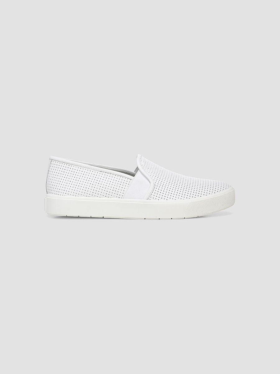 Vince Women's Blair Perforated Leather Slip-On Sneakers - White - Size 10