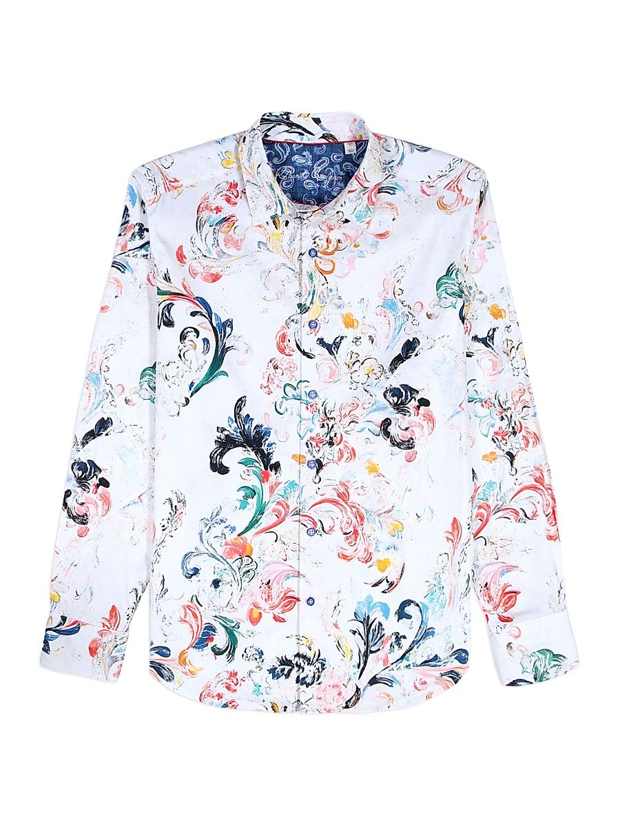 Men's Aldersgate Printed Stretch-Cotton Shirt - Size XXL