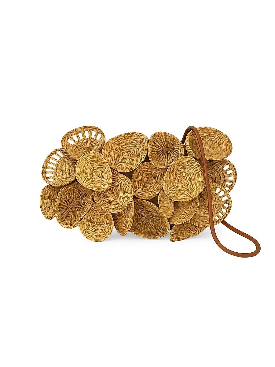 Women's Raffia Flower Clutch - Natural