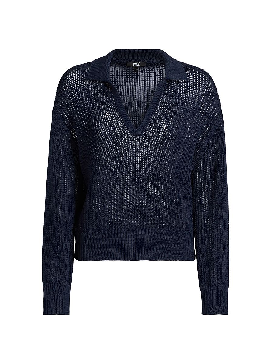 Women's Riva Cotton Sweater - Navy - Size Medium