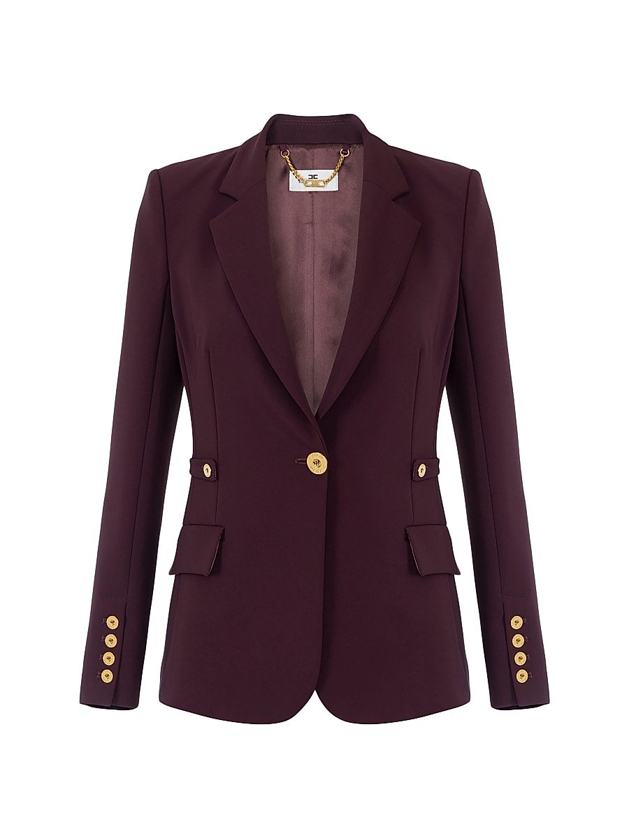 Women's Lightweight Crêpe Jacket - Merlot - Size 8