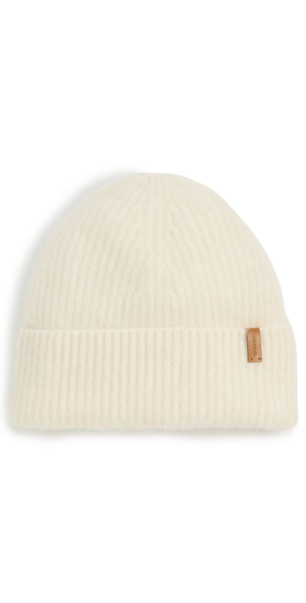 Vince Brushed Cashmere Cuffed Beanie Ivory One Size
