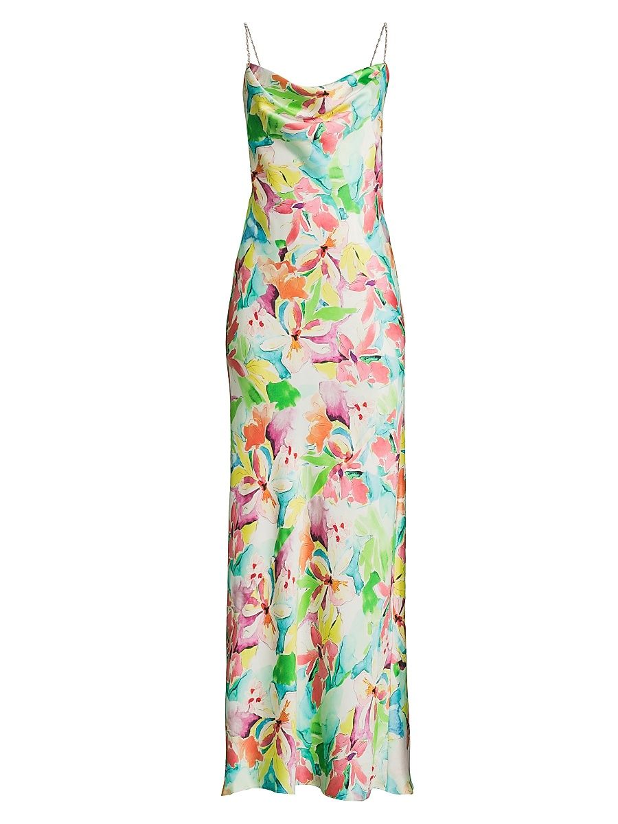 Women's Lola Floral Sateen A-Line Gown - Size 8