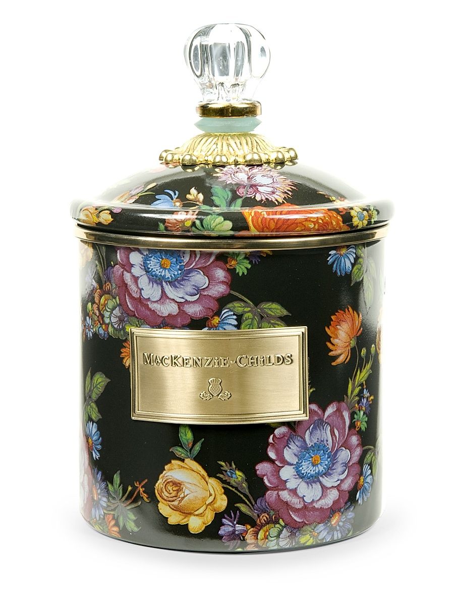 Flower Market Canister - Black - Size Medium