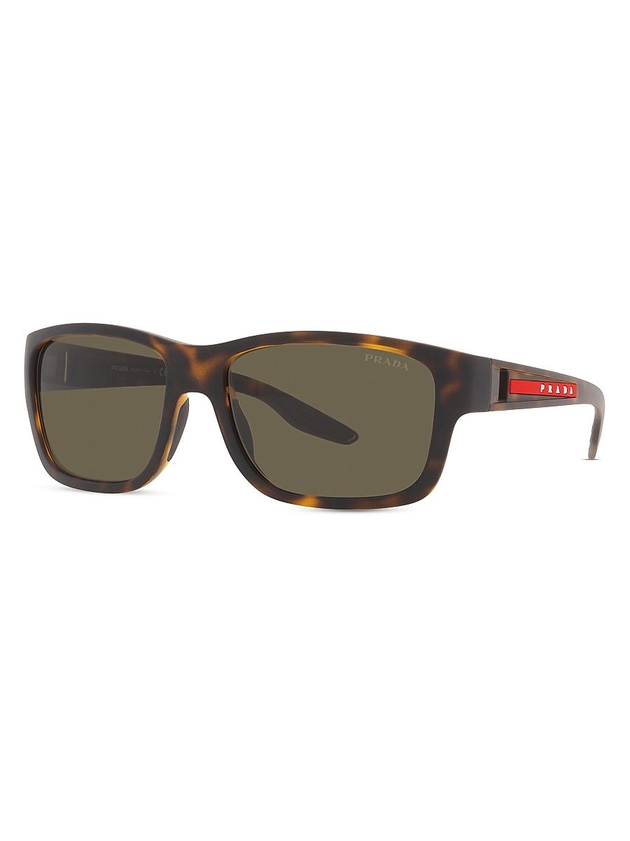 Men's Linea Rossa 60MM Rectangular Sunglasses - Havana