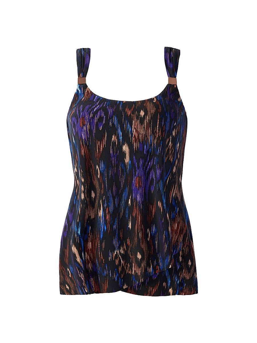 Women's Tapiz Dazzle Tankini - Black Multi - Size 12