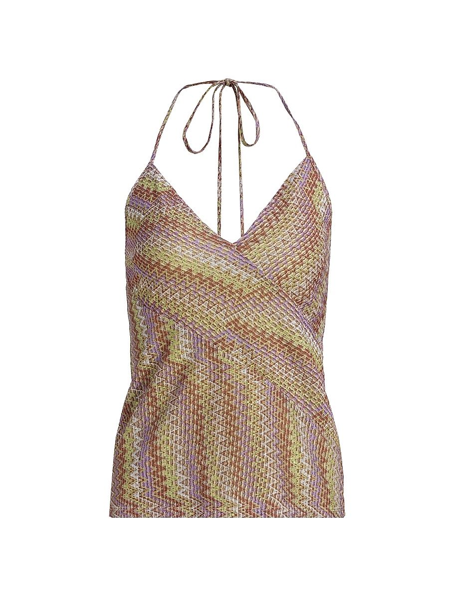 Women's Mallie Metallic Weave Tank - Multi Lurex Knit - Size XL