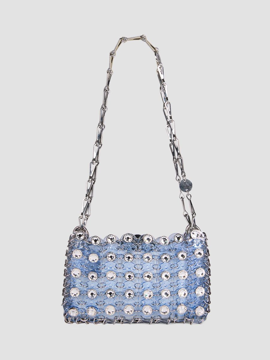 Rabanne Women's 1969 Nano Embellished Shoulder Bag - Baby Blue