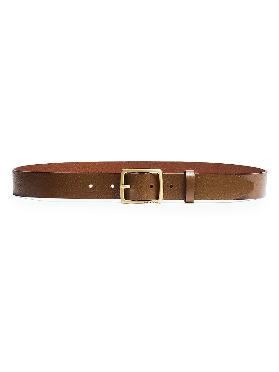 Women's Boyfriend Leather Belt - Chestnut - Size Large