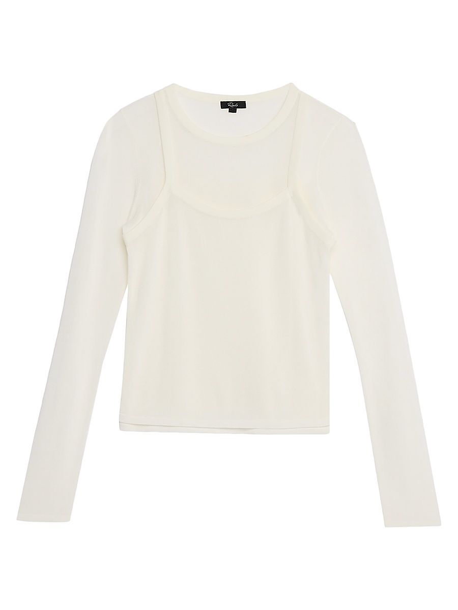 Women's Lovisa Layered Long-Sleeve T-Shirt - White - Size XL