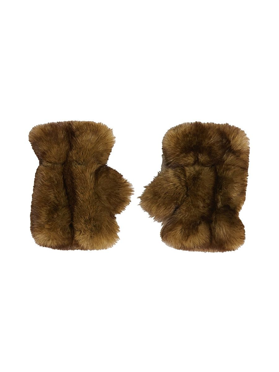 Women's Ariel Faux-Fur Fingerless Gloves - Mink