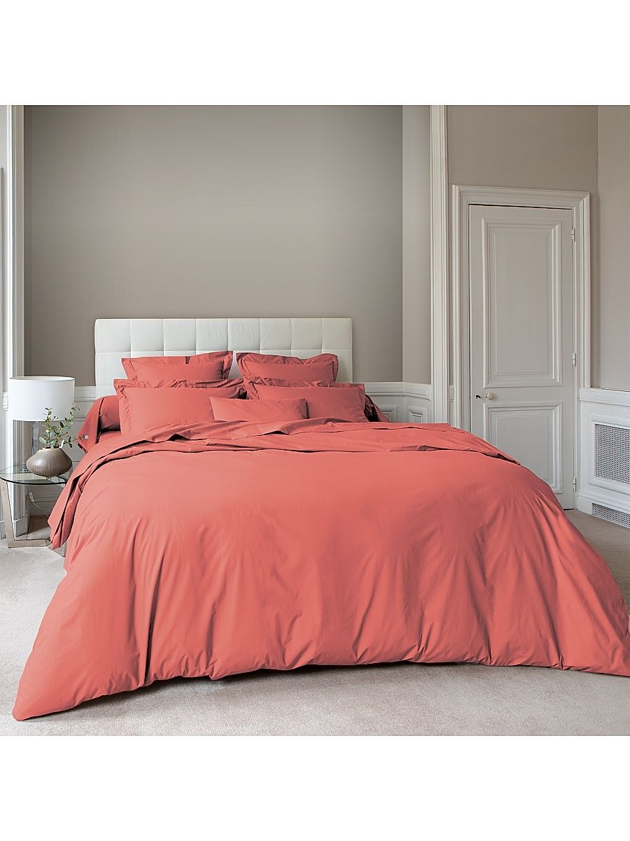 Vexin Cotton Duvet Cover & Sham Collection - Terracotta - Size King