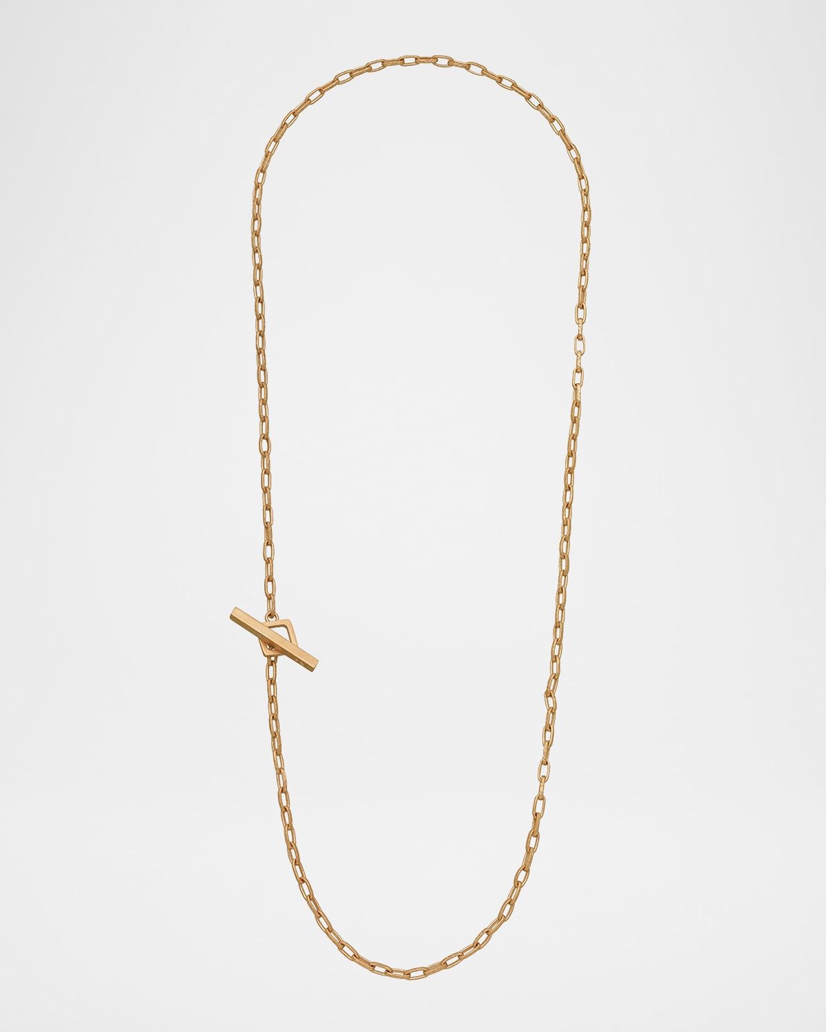 Men & apos;s Ulysses Hand Etched Link Lariat Necklace in Gold, 62mm