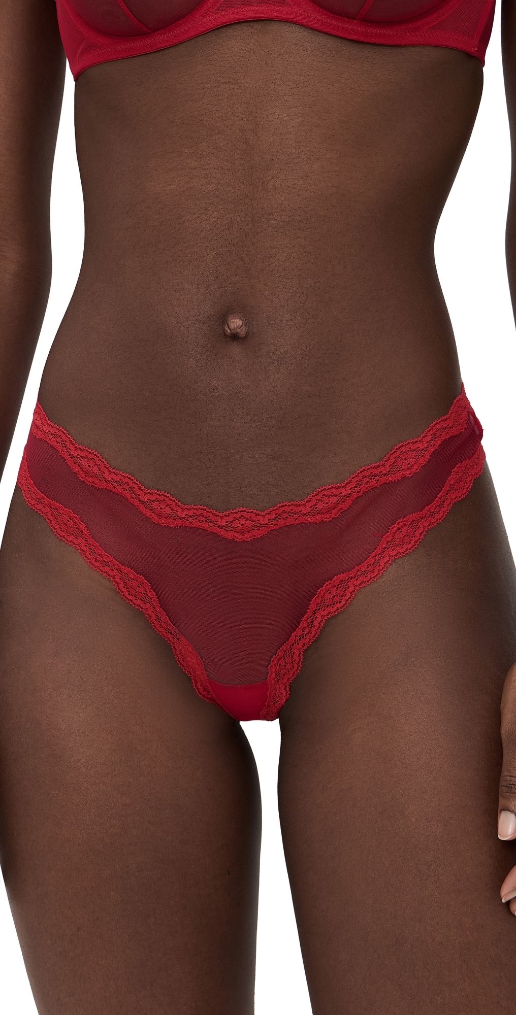 Fleur du Mal Sheer Tulle Thong Rouge 4