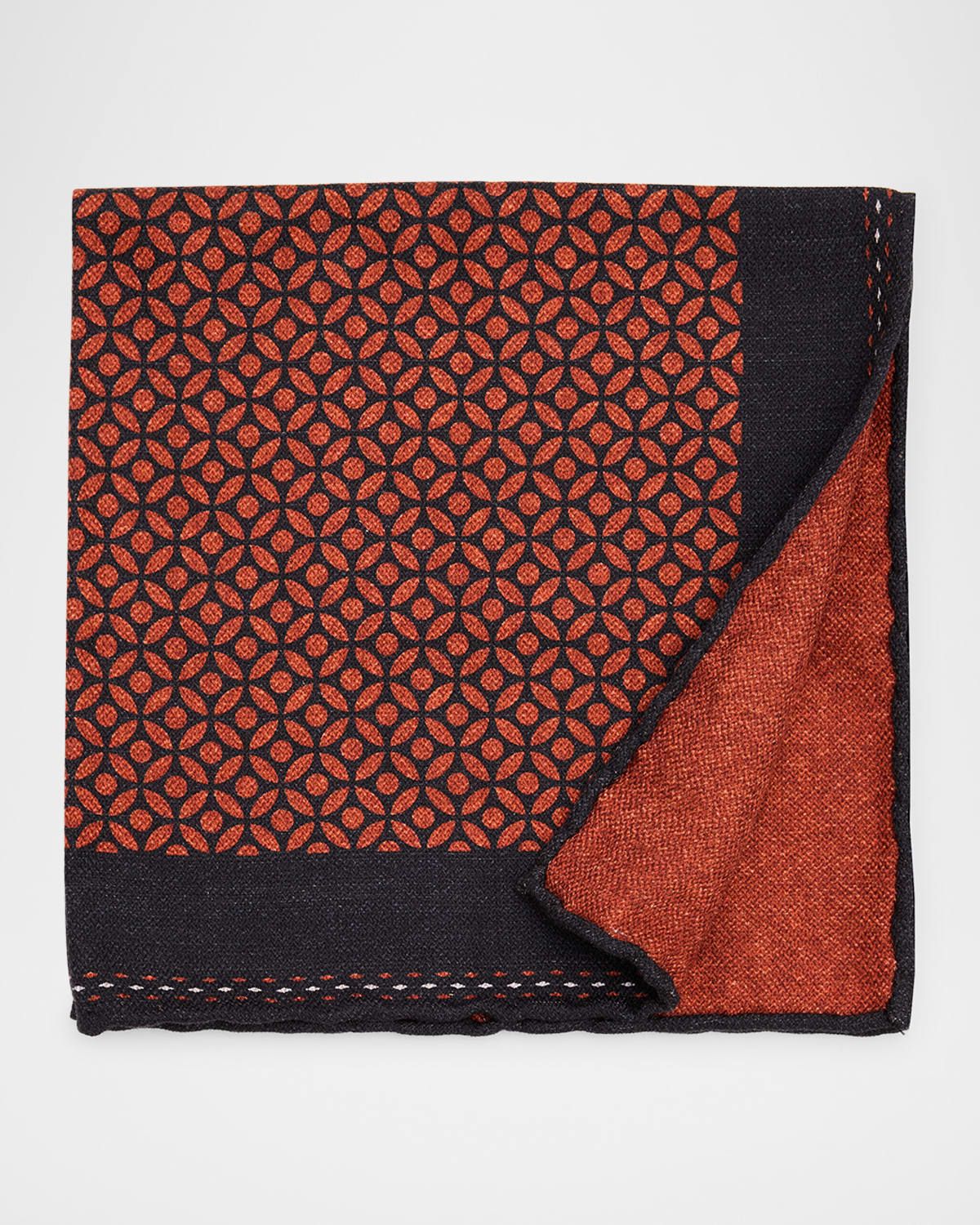 Men & apos;s Geometric-Print Silk Pocket Square
