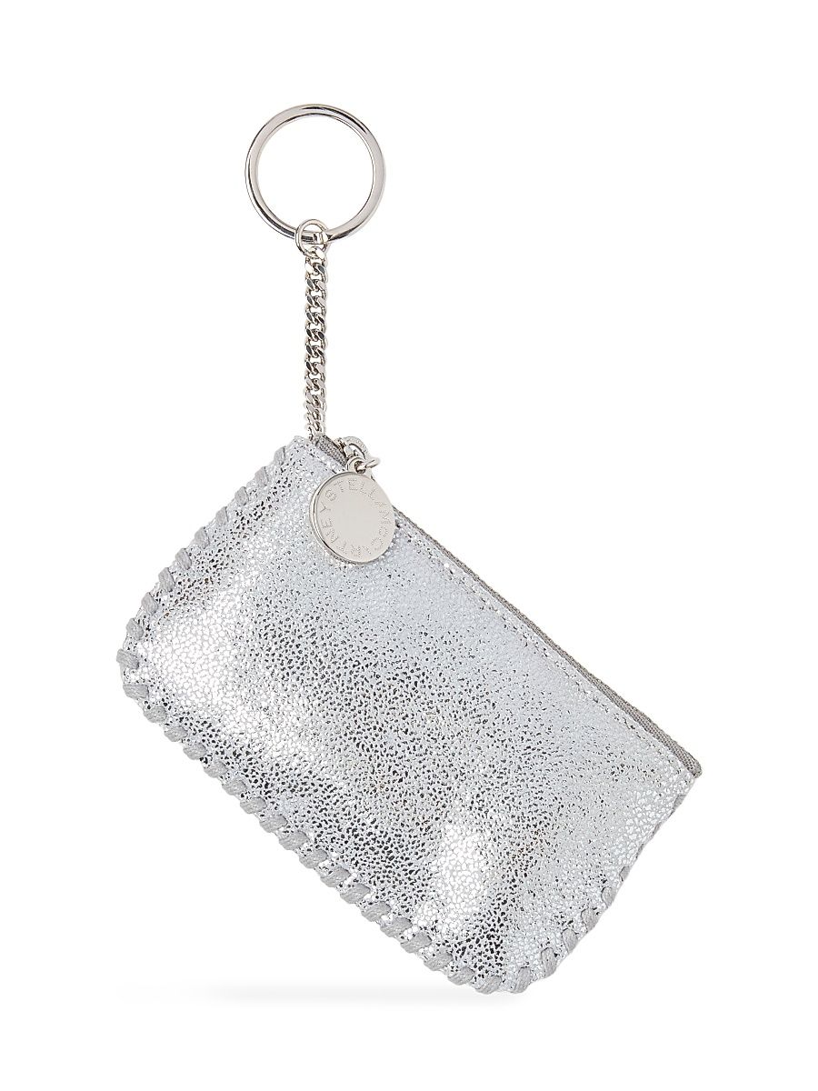 Women's Falabella Metallic Key Pouch - Silver - Size 10