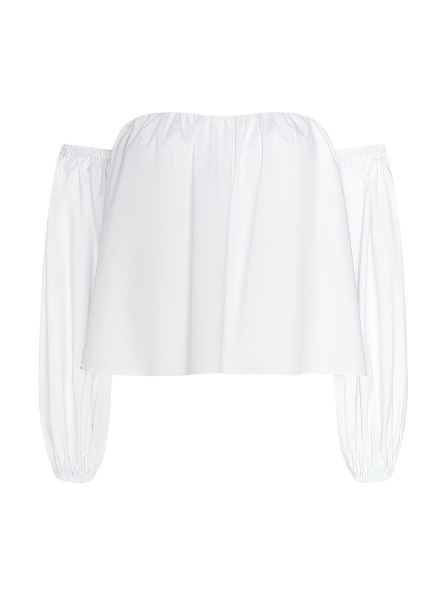 Women's Sarai Cotton-Blend Off-The-Shoulder Top - White - Size Small