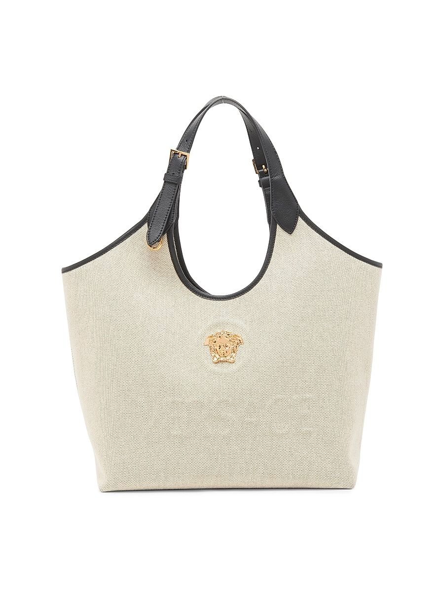 Women's Medusa Cotton Tote Bag - Rope Black Versace Gold