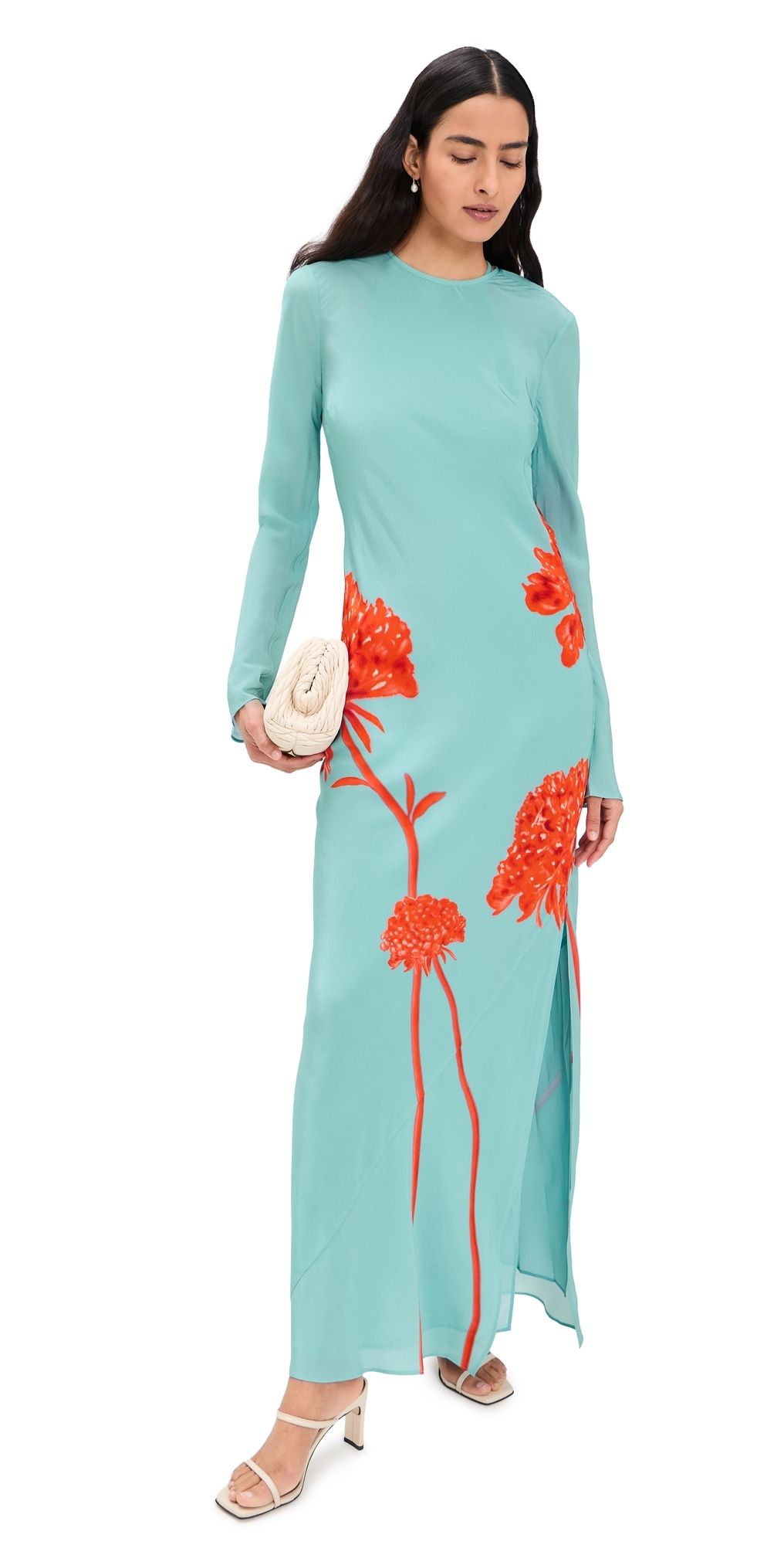 SIR. Amelie Long Sleeve Silk Maxi Dress Flore 3