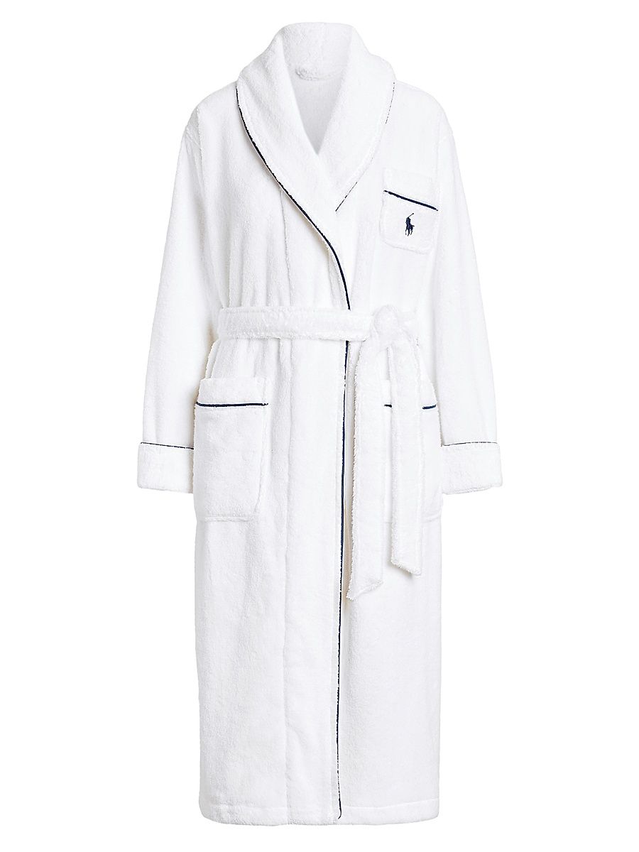 Women's Essentials Cotton Robe - White Cloud - Size Large