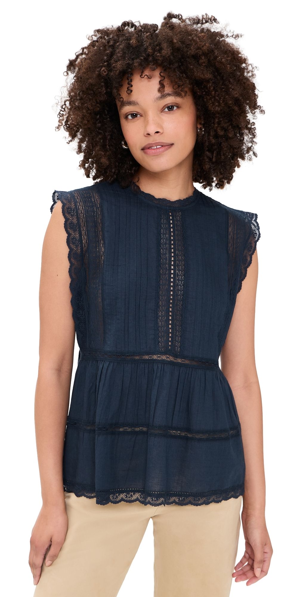 THE GREAT. The Sonnet Top Navy 0