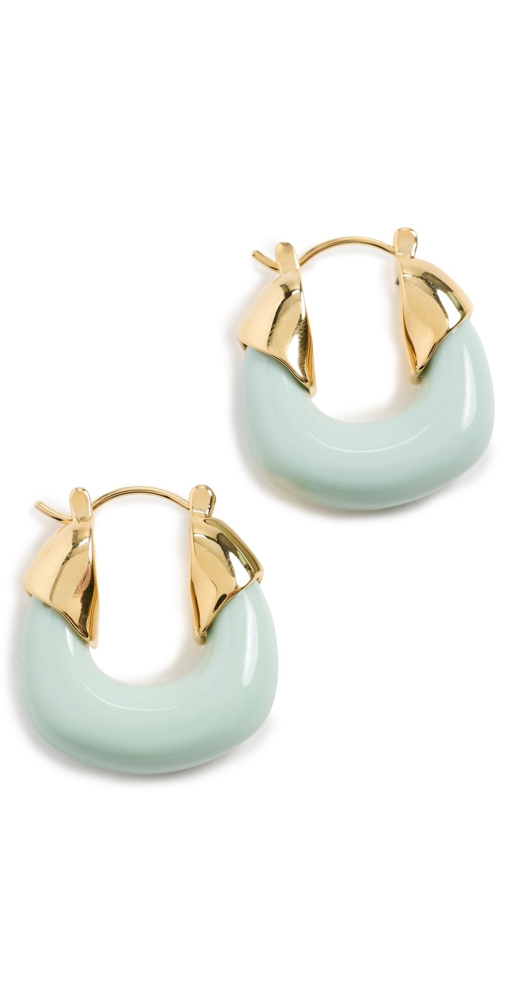 Lizzie Fortunato Mini Organic Hoops In Seafoam Green One Size
