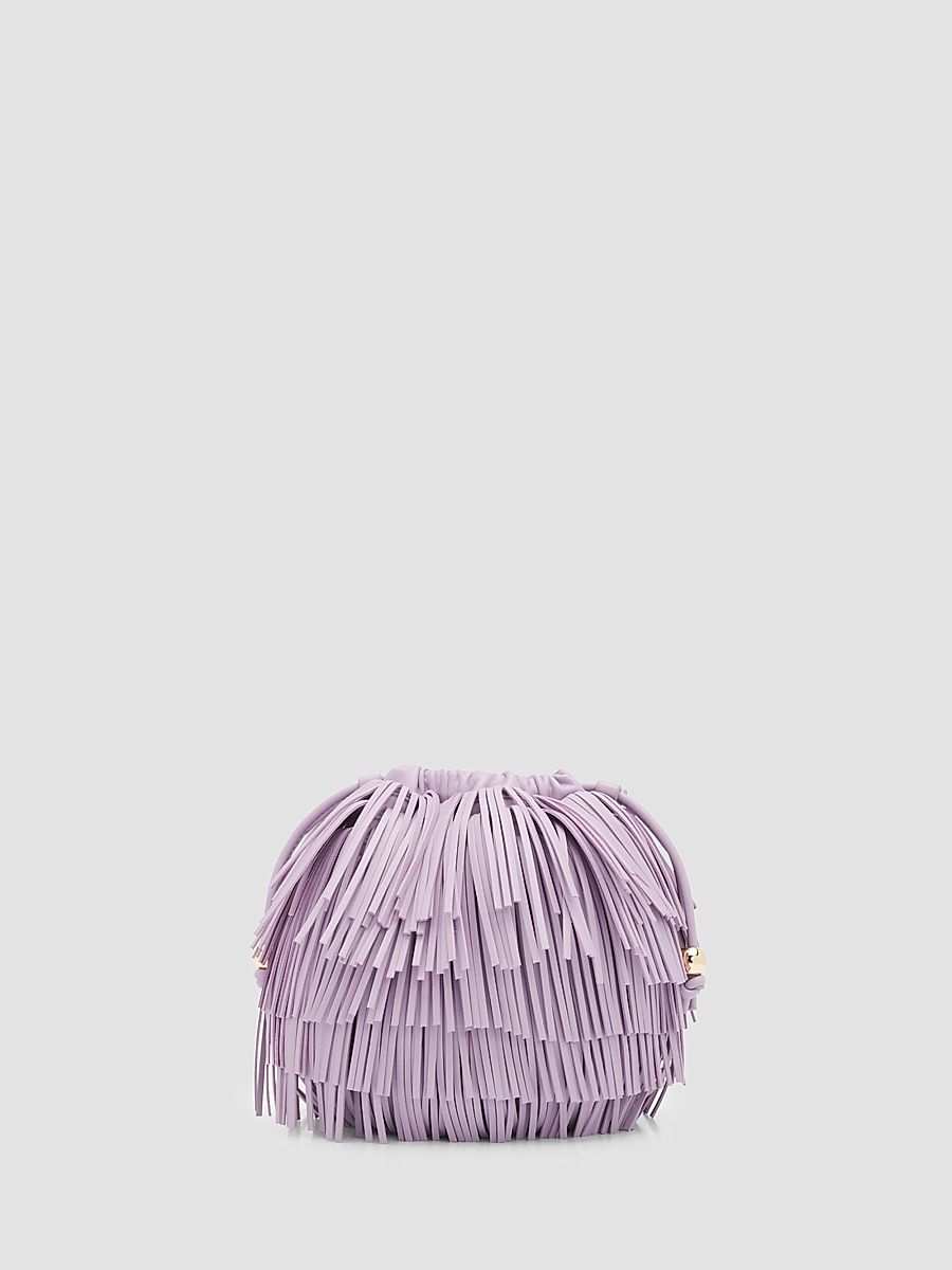 Women's Fringe Leather Crossbody Bag - Milk