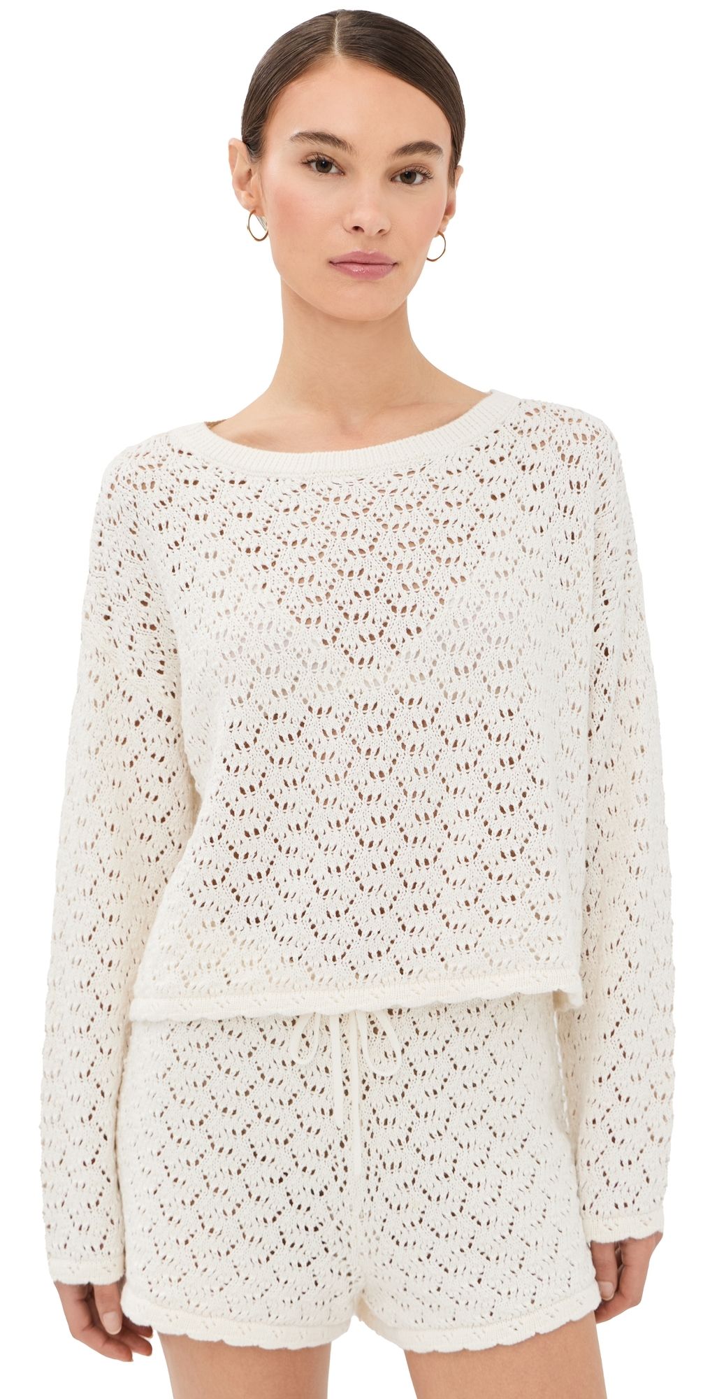 Sablyn Rosie Cropped Pullover Gardenia S