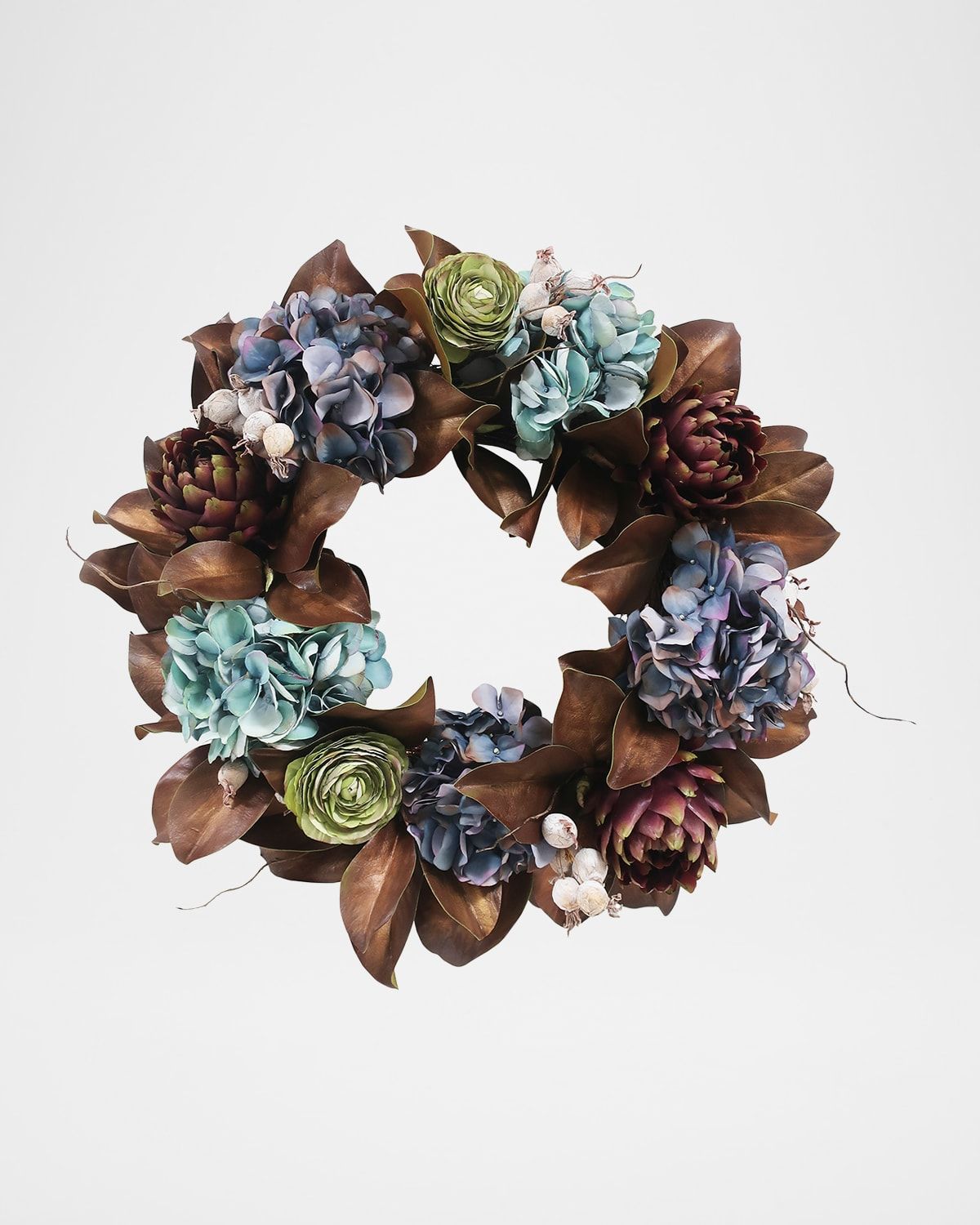 Hydrangea & Magnolia Leaf 24" Wreath