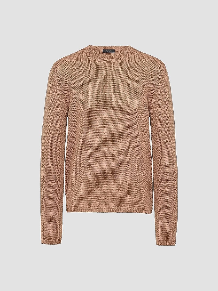 Prada Men's Cashmere Crewneck Sweater - Brown - Size 44