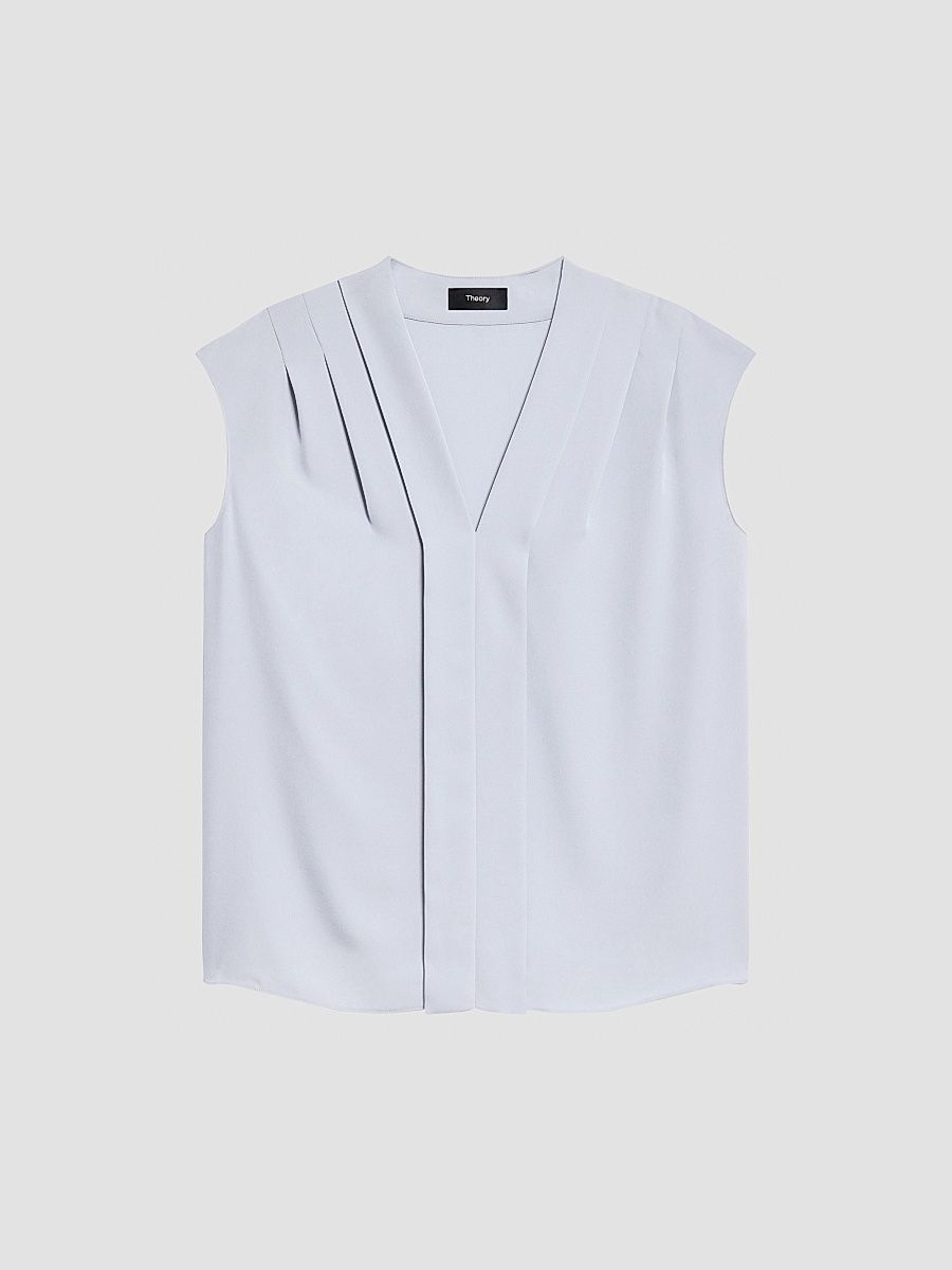 Women's Pleated Silk Shell - Luna - Size XL
