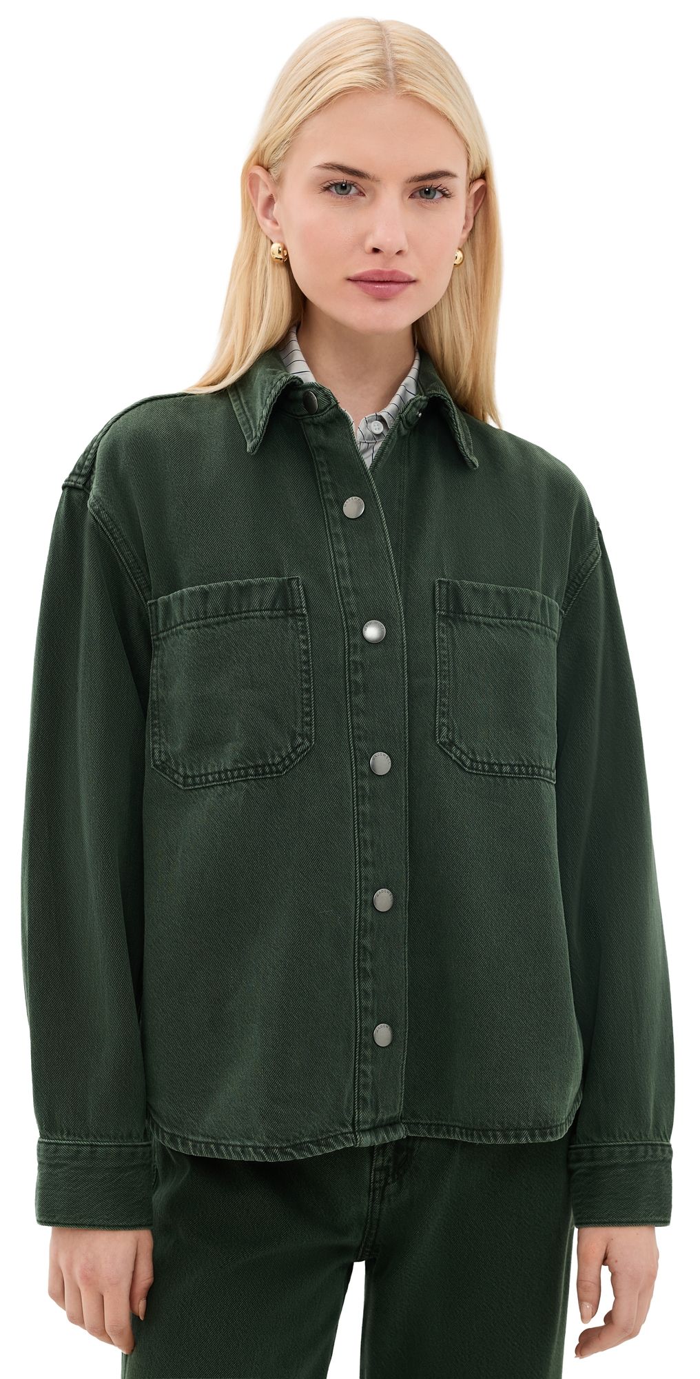 Madewell Boxy Shacket Pine Shadow XXS