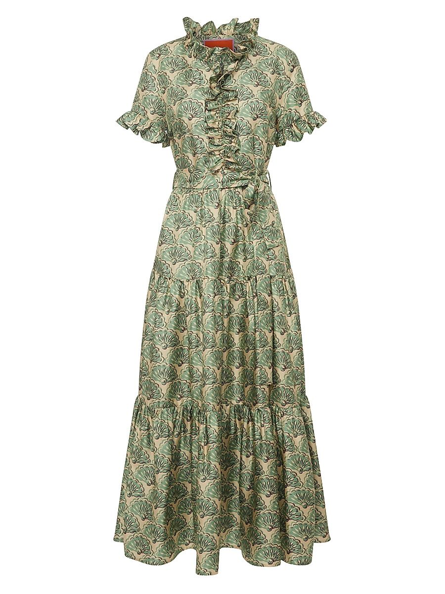 Women's Long and Sassy Dress - Green Beige - Size XS