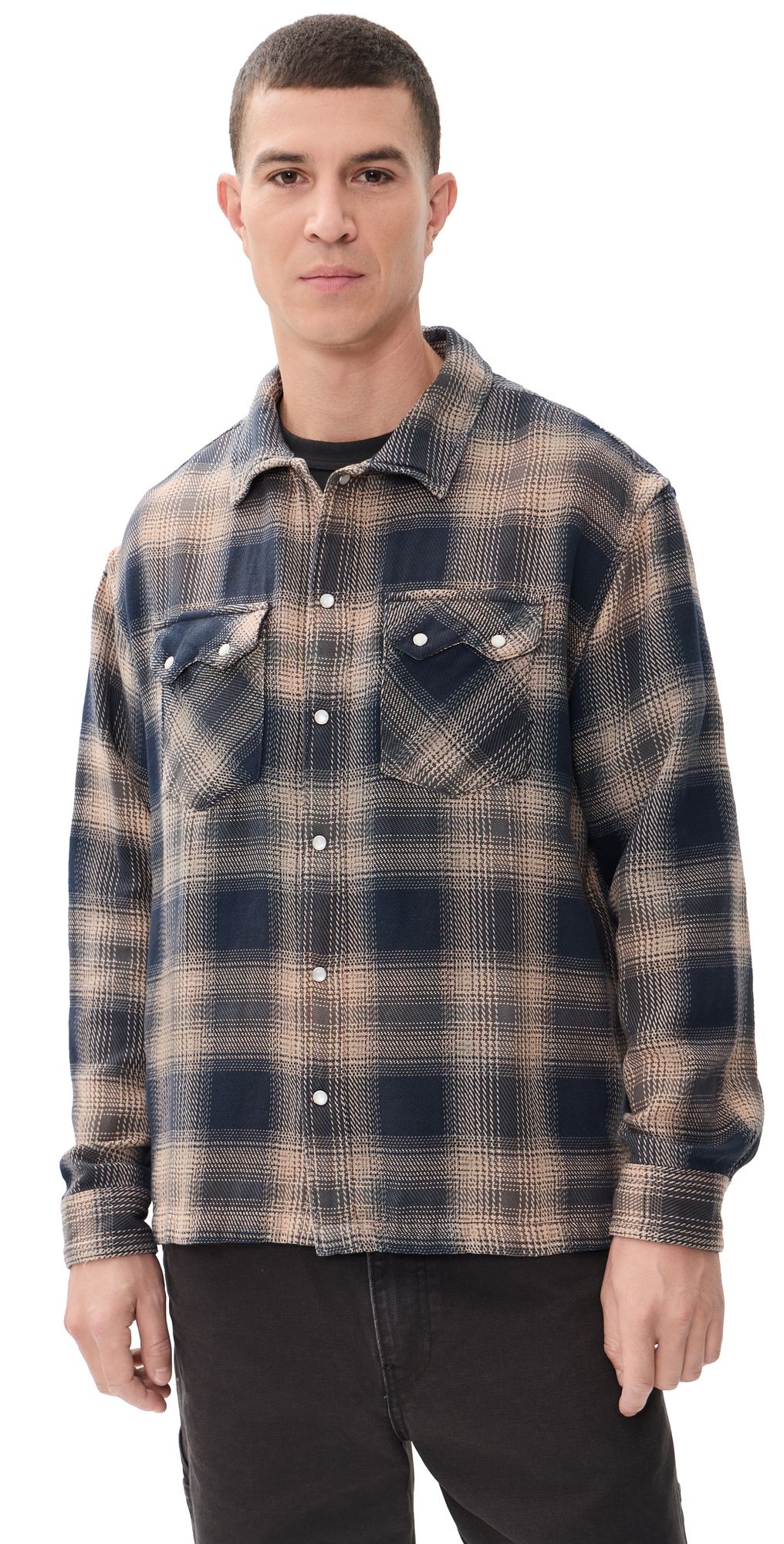 Levi's Boxy Western Shirt Pier 89 Plaid Blue/Cream XL