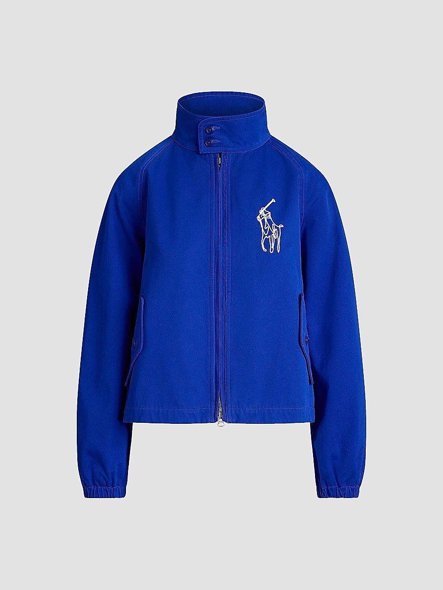 Women's Embroidered Cotton Twill Jacket - Heritage Blue - Size XXL