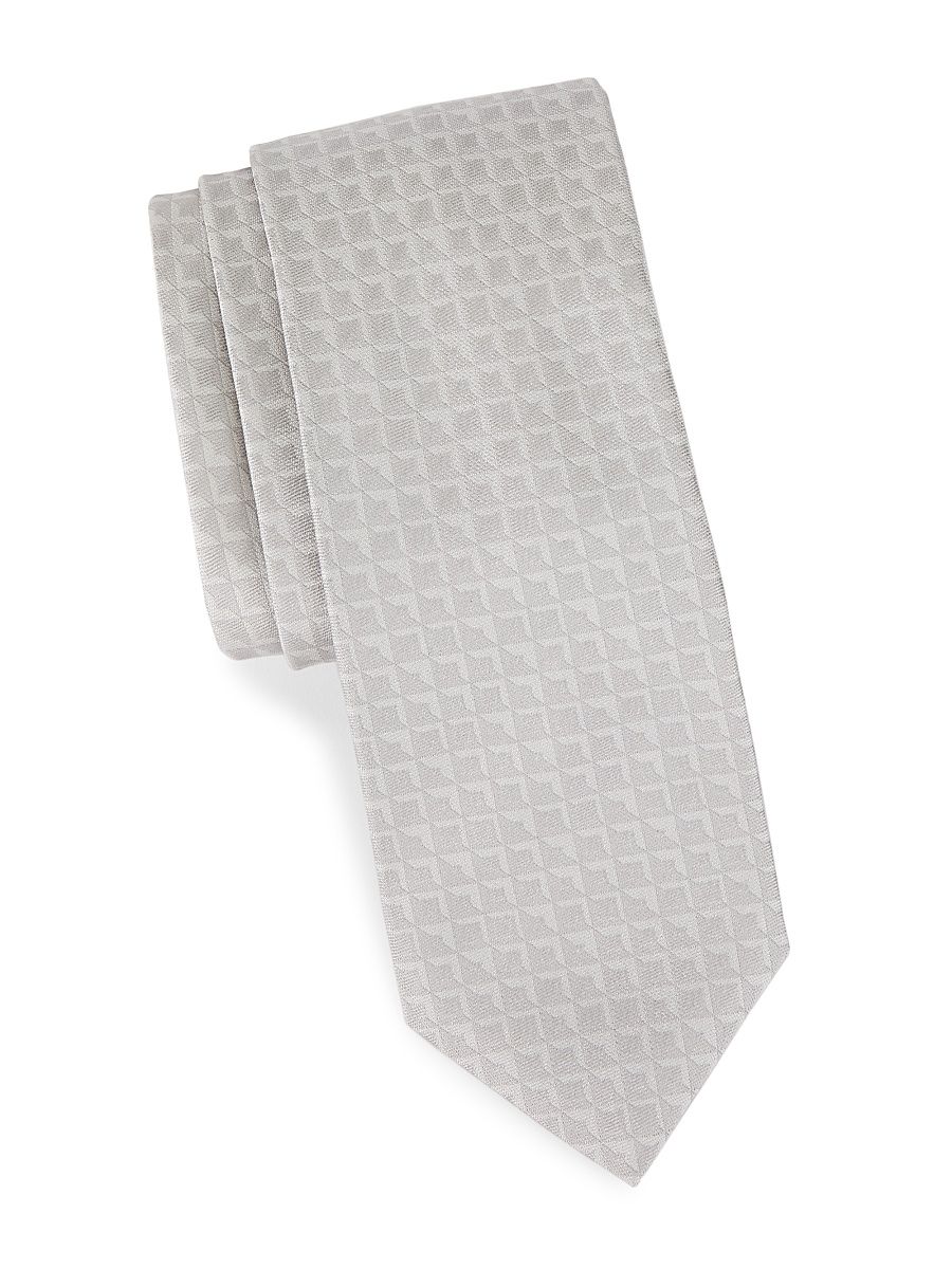 Men's COLLECTION Diamond Texture Silk Tie - Mirage Grey