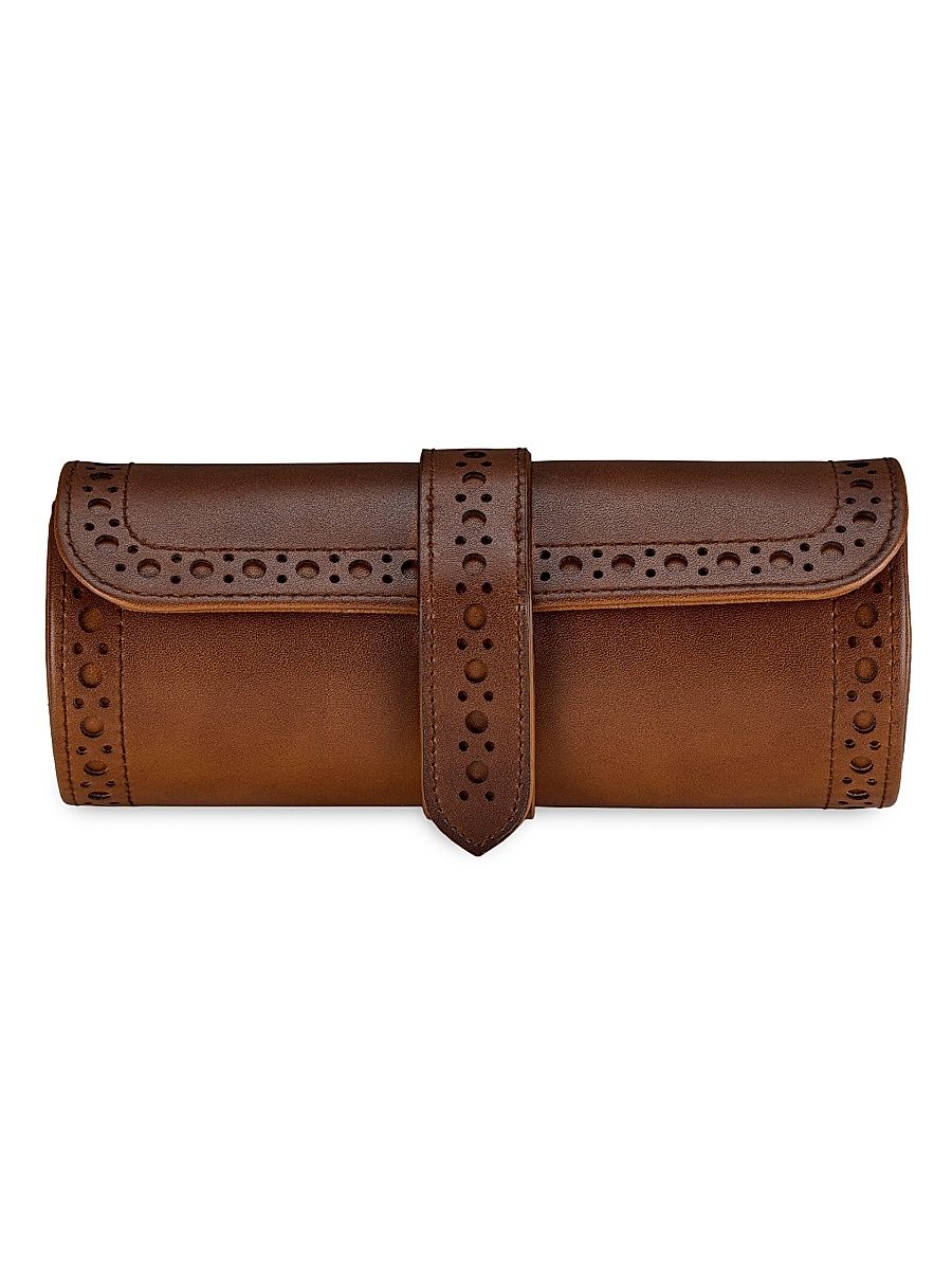 Brogue Triple Watch Roll - Burnished Brown
