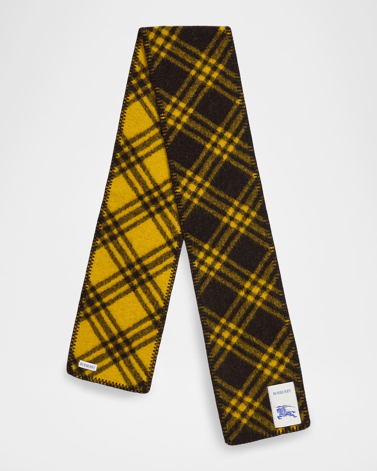 Men & apos;s Narrow Check Wool Scarf