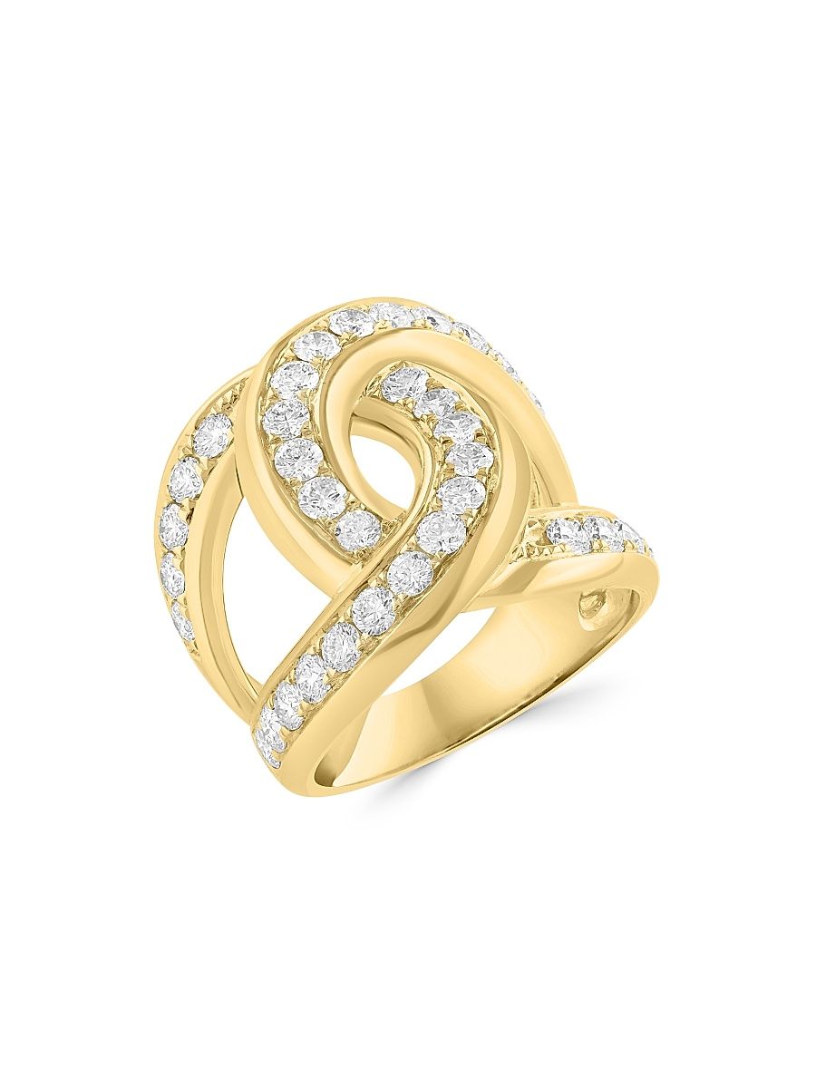 Women's 14K Yellow Gold & 1.75 TCW Lab-Grown Diamond Knot Ring - Yellow Gold - Size 7